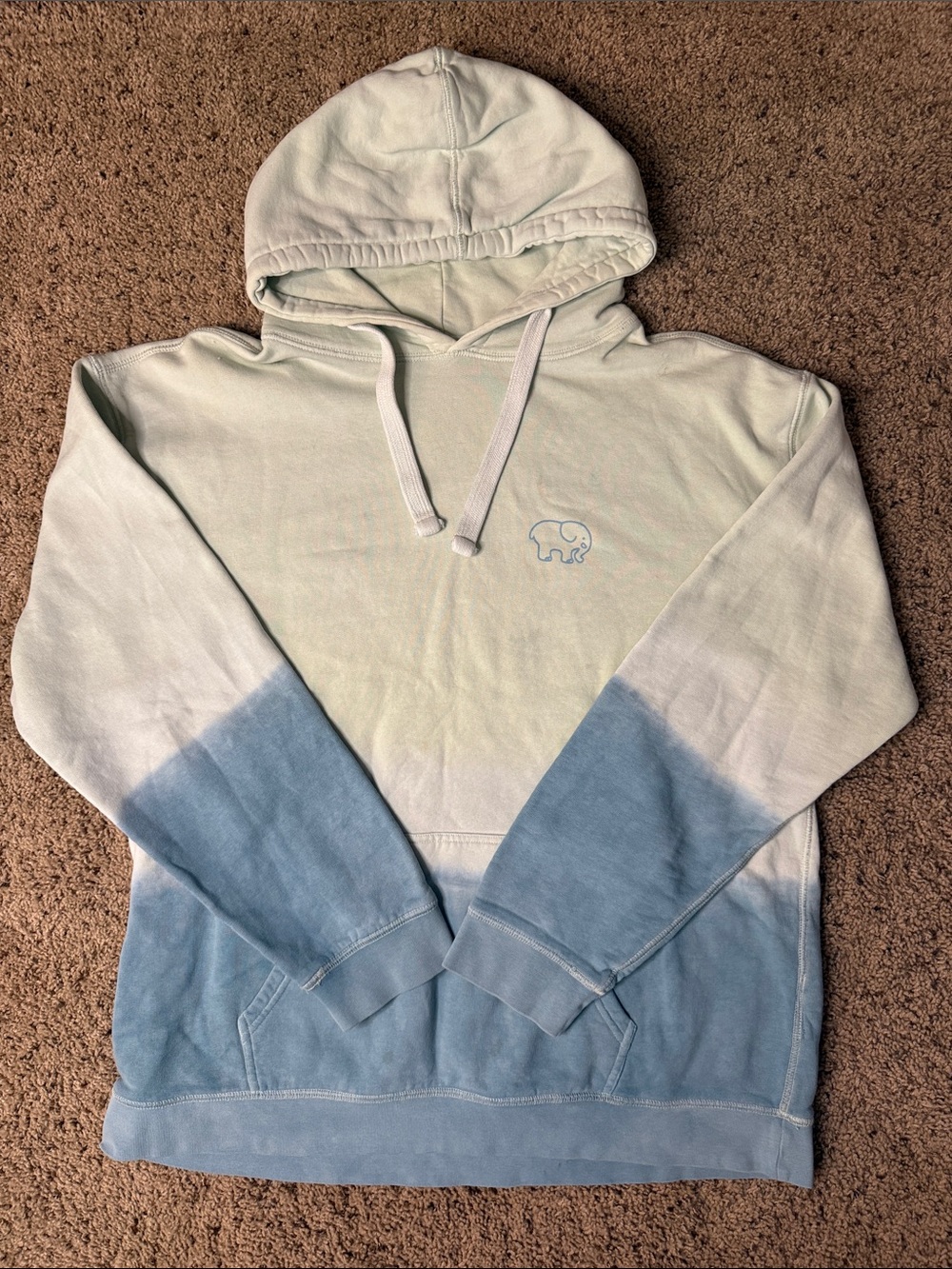 ivory ella Light Blue and White Ombre Hoodie